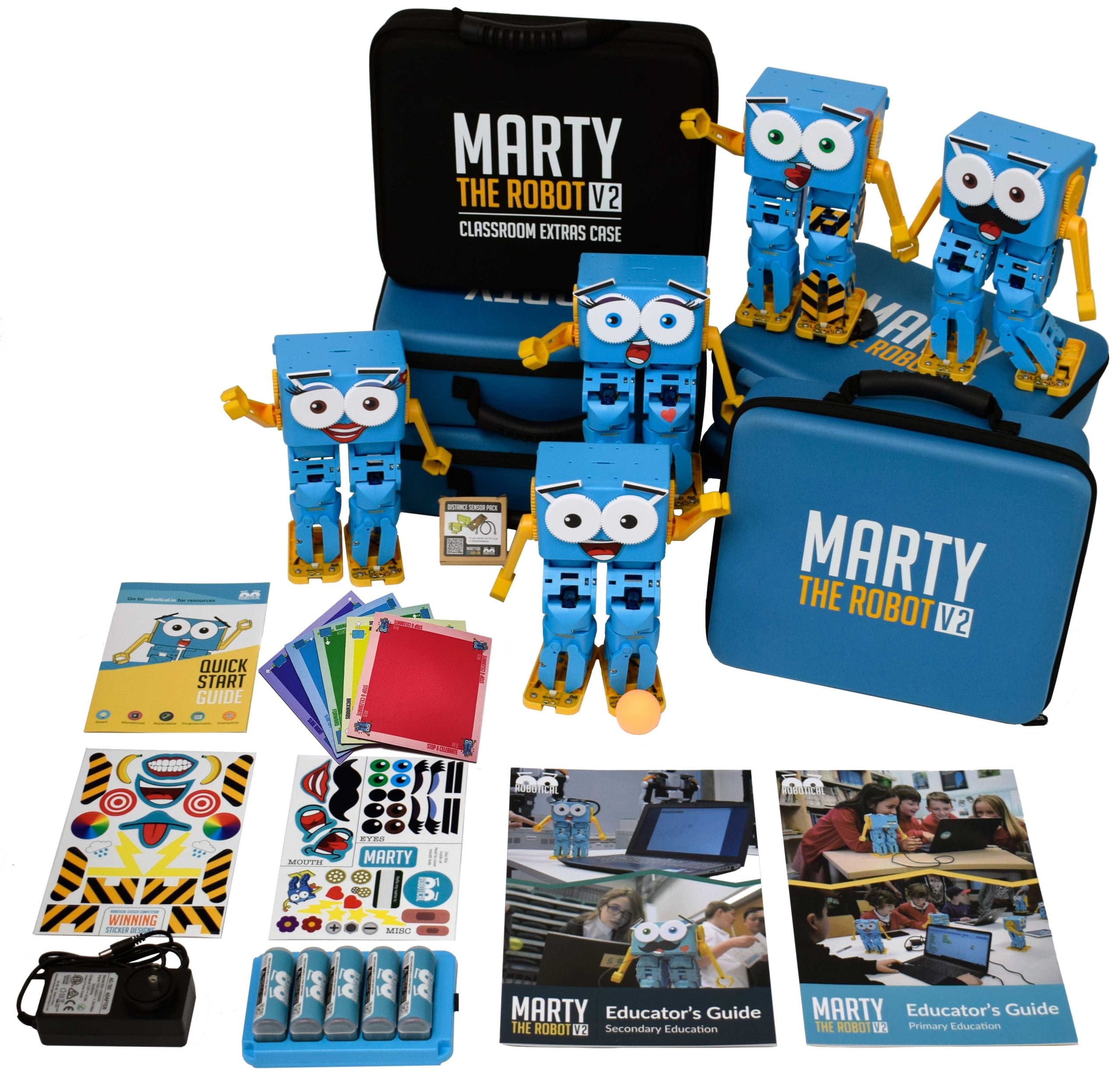 Bundle of 5 Marty the Robots V2 + classroom extras