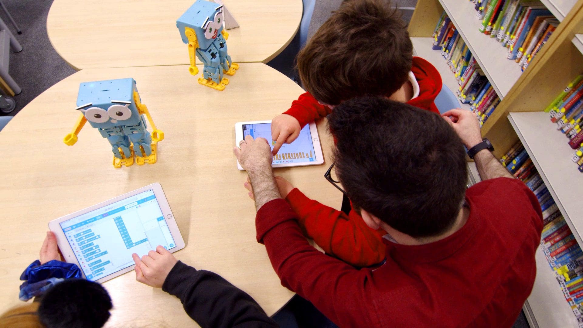 Marty the Robot teaching programming to primary students